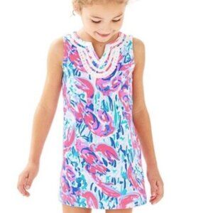 Lilly Pulitzer girls mini Harper shift in cosmic coral cracked up Size large NWT